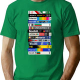 Classic Full Stack Of Retro Blank Vhs Tapes T-Shirt for Men & Women, T-Shirts Graphic Tee - Green