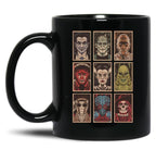 Classic Monsters (3) 4 Black Coffee Mug, Gift Coffee Mug