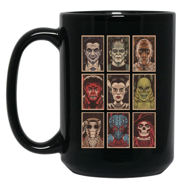 Classic Monsters (3) 4 Black Coffee Mug, Gift Coffee Mug - Black