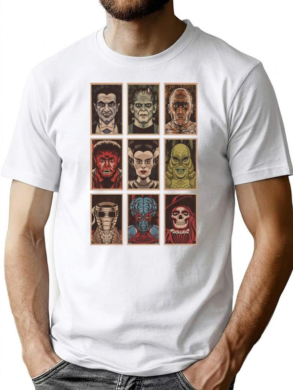 Classic Monsters (3) 4 Premium Heavyweight Cotton T-Shirt - White