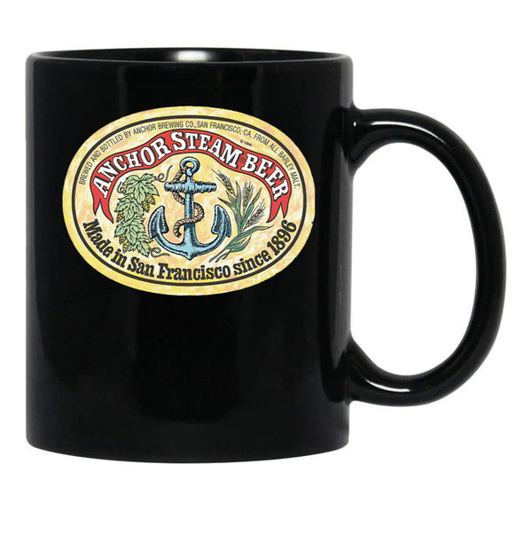 Classic Vintage Anchor Premium Steam Beer Black Coffee Mug, Gift Coffee Mug - Black