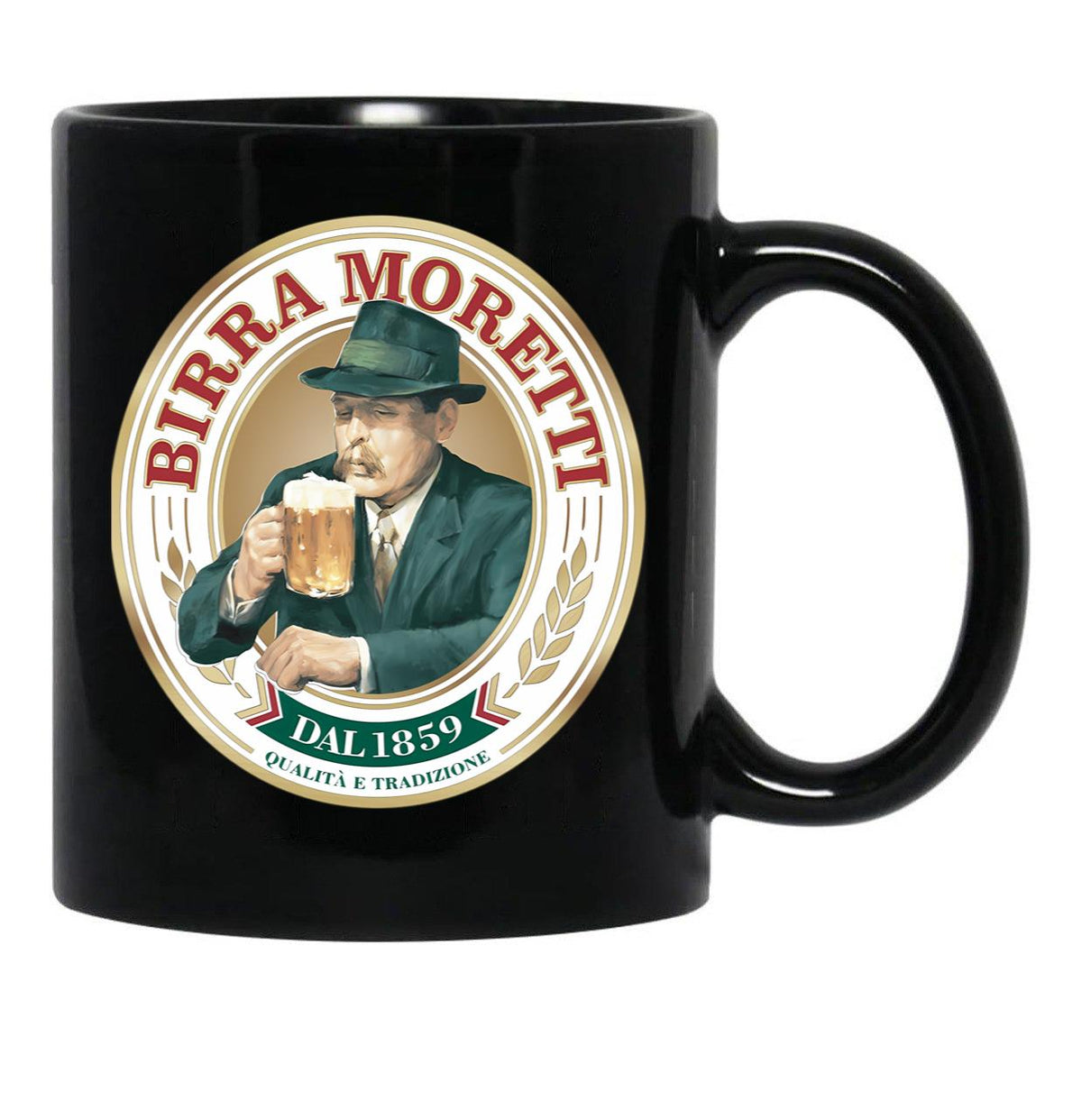 Classy Birra Moretti Logo Essential Black Coffee Mug, Gift Coffee Mug - Black