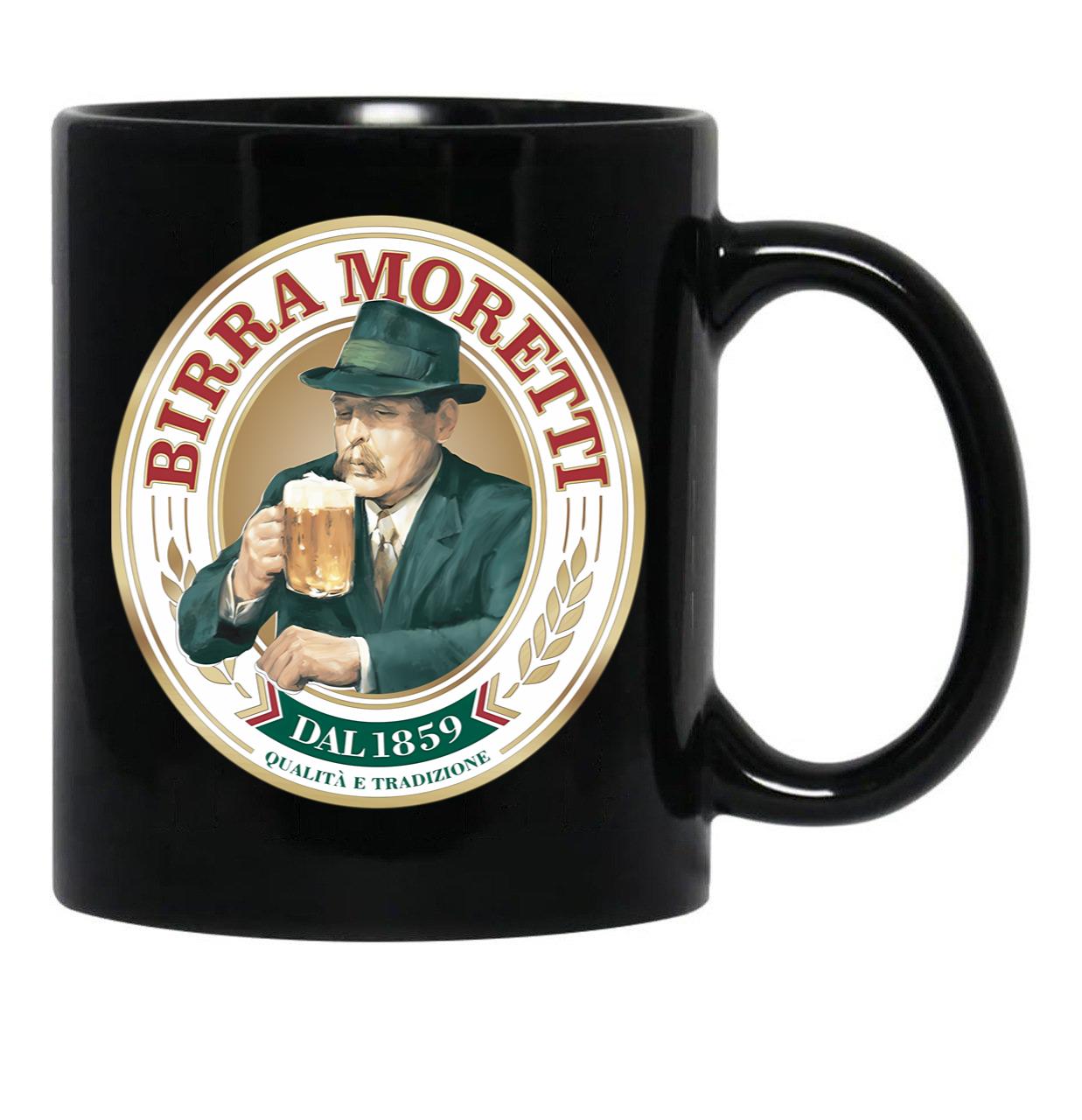 Classy Birra Moretti Logo Essential Black Coffee Mug, Gift Coffee Mug - Black