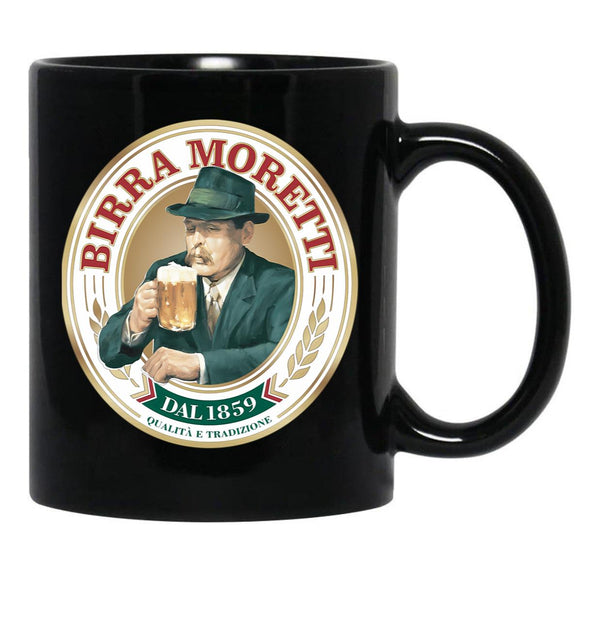 Classy Birra Moretti Logo Essential Black Coffee Mug, Gift Coffee Mug - Black