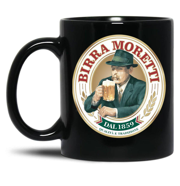 Classy Birra Moretti Logo Essential Black Coffee Mug, Gift Coffee Mug - Black