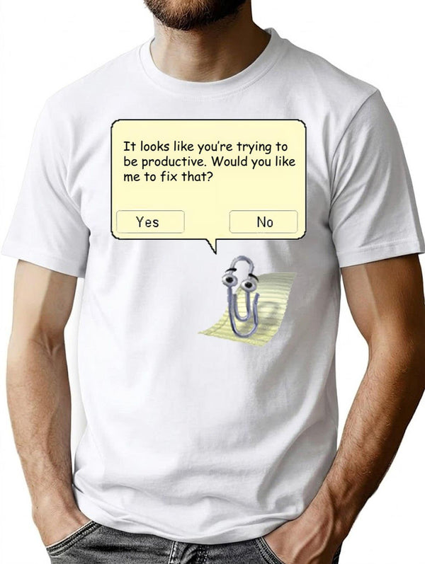 Clippy Premium Heavyweight Cotton T-Shirt - White