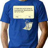 Clippy Premium Heavyweight Cotton T-Shirt - Blue