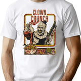 Clown Crunch Horror - Terrifier Inspired Creepy Cereal Art The Clown Scary Movie Horror T-Shirt for Men & Women, T-Shirts Graphic Tee - White