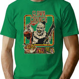 Clown Crunch Horror - Terrifier Inspired Creepy Cereal Art The Clown Scary Movie Horror T-Shirt for Men & Women, T-Shirts Graphic Tee - Green