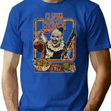 Clown Crunch Horror - Terrifier Inspired Creepy Cereal Art The Clown Scary Movie Horror T-Shirt for Men & Women, T-Shirts Graphic Tee - Blue