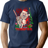 Clown Santa - Terrifier Christmas T-Shirt for Men & Women, T-Shirts Graphic Tee - Navy