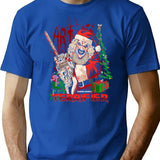 Clown Santa - Terrifier Christmas T-Shirt for Men & Women, T-Shirts Graphic Tee - Blue