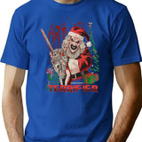 Clown Santa Terrifier T-Shirt for Men & Women, T-Shirts Graphic Tee - Blue