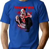 Clown Terrifier Character T-Shirt for Men & Women, T-Shirts Graphic Tee - Blue