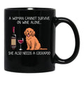 Cockapoo And Wine Funny Dog Black Coffee Mug, Gift Coffee Mug - Black