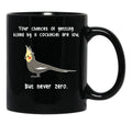 Cockatiel Never Zero Black Coffee Mug, Gift Coffee Mug - Black