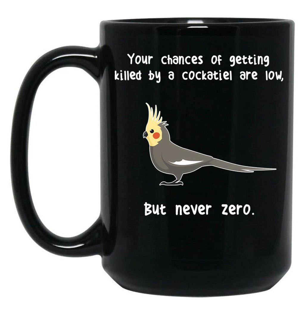 Cockatiel Never Zero Black Coffee Mug, Gift Coffee Mug