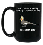 Cockatiel Never Zero Black Coffee Mug, Gift Coffee Mug