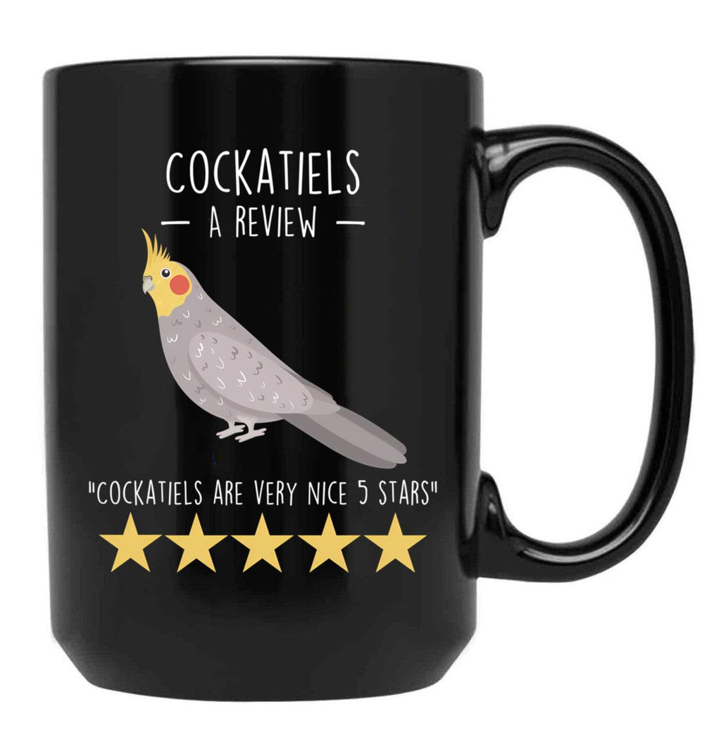 Cockatiel Review Black Coffee Mug, Gift Coffee Mug