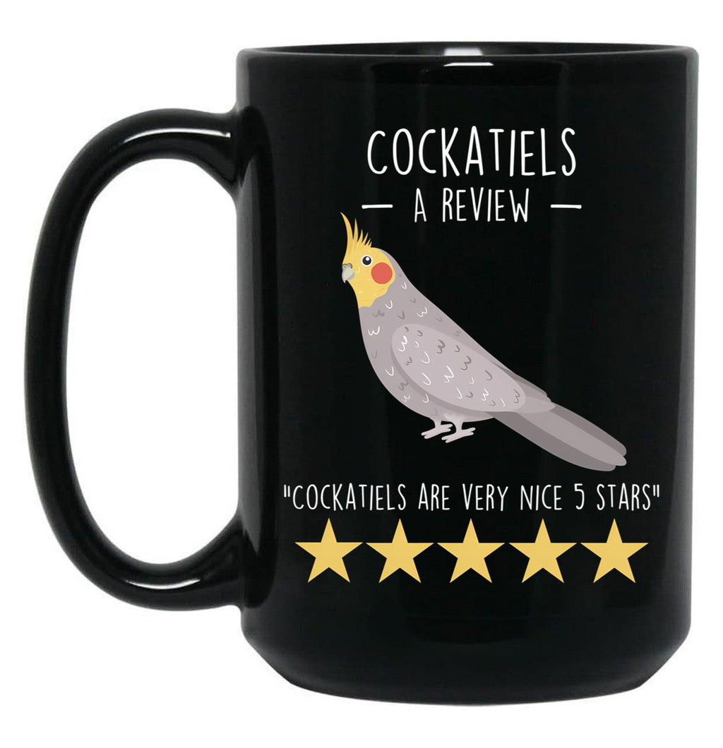 Cockatiel Review Black Coffee Mug, Gift Coffee Mug