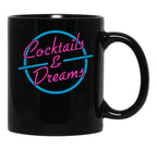 Cocktails Dreams Black Coffee Mug, Gift Coffee Mug - Black