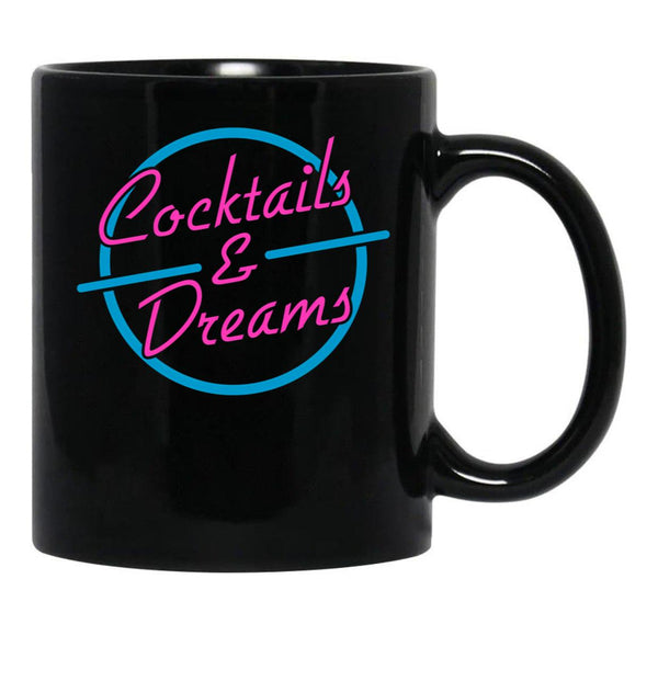Cocktails Dreams Black Coffee Mug, Gift Coffee Mug - Black