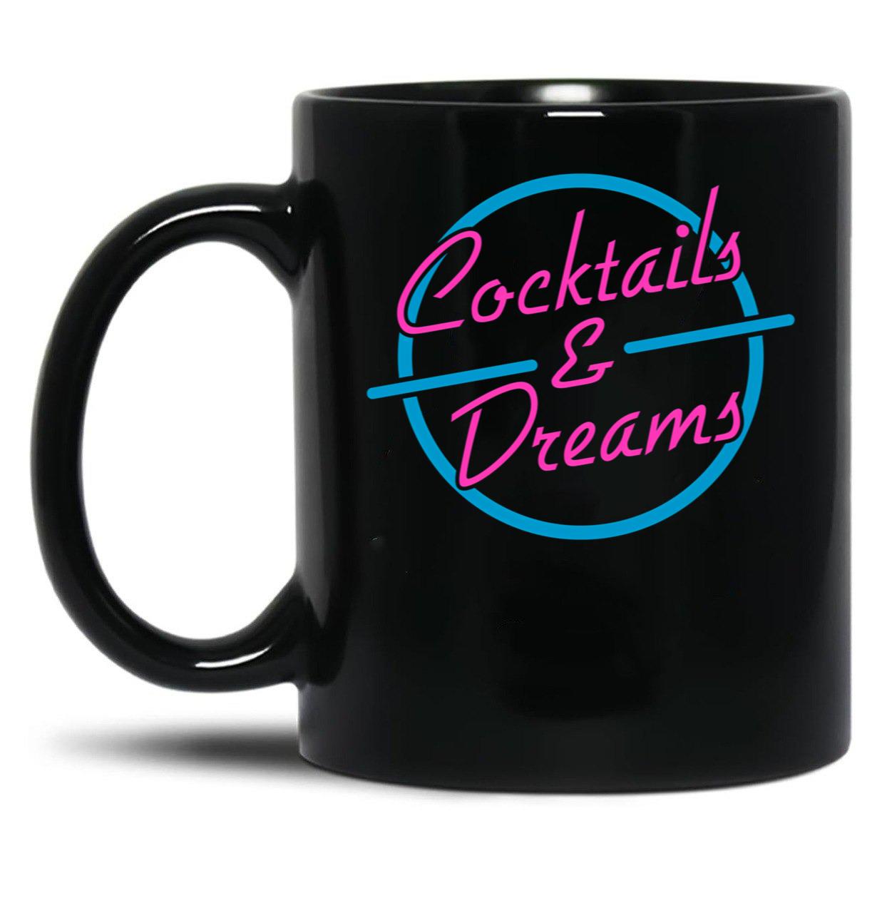 Cocktails Dreams Black Coffee Mug, Gift Coffee Mug