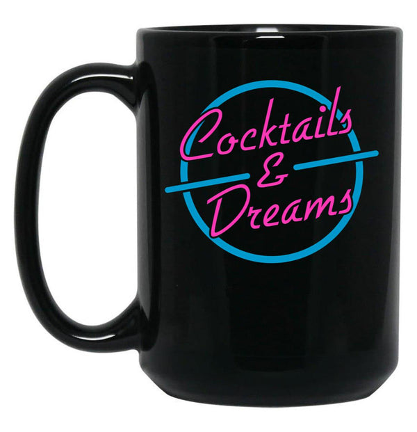 Cocktails Dreams Black Coffee Mug, Gift Coffee Mug - Black