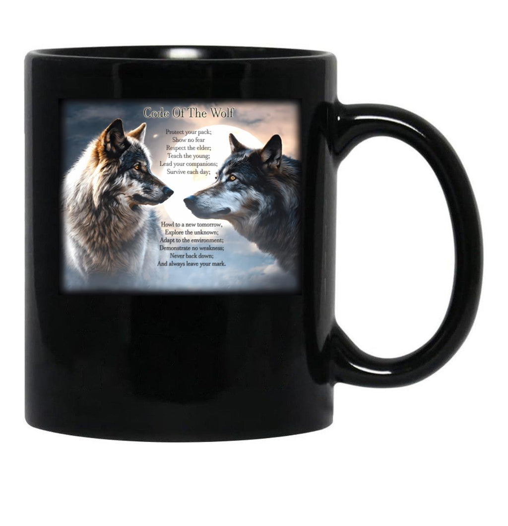 Code Of The Wolf Black Coffee Mug - Black