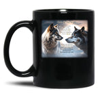 Code Of The Wolf Black Coffee Mug
