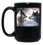 Code Of The Wolf Black Coffee Mug