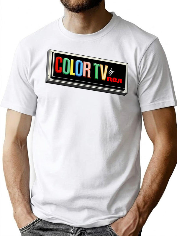 Color Tv By Rca - Motel Sign T-Shirt for Men & Women, T-Shirts Graphic Tee - White