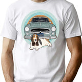Columbo Car And Dog T-Shirt for Men & Women, T-Shirts Graphic Tee - White