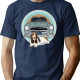 Columbo Car And Dog T-Shirt for Men & Women, T-Shirts Graphic Tee - Navy