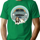 Columbo Car And Dog T-Shirt for Men & Women, T-Shirts Graphic Tee - Green