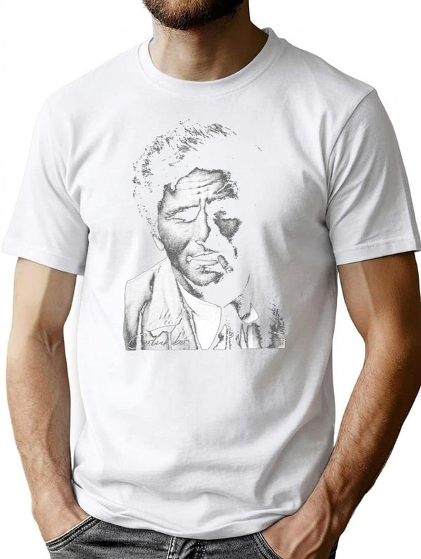 Columbo Portrait Essential Premium Heavyweight Cotton T-Shirt - White