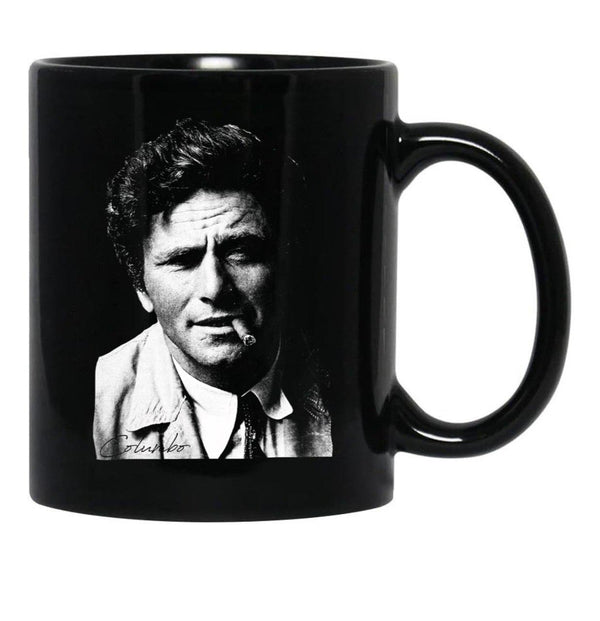 Columbo Portrait Black Coffee Mug, Gift Coffee Mug - Black