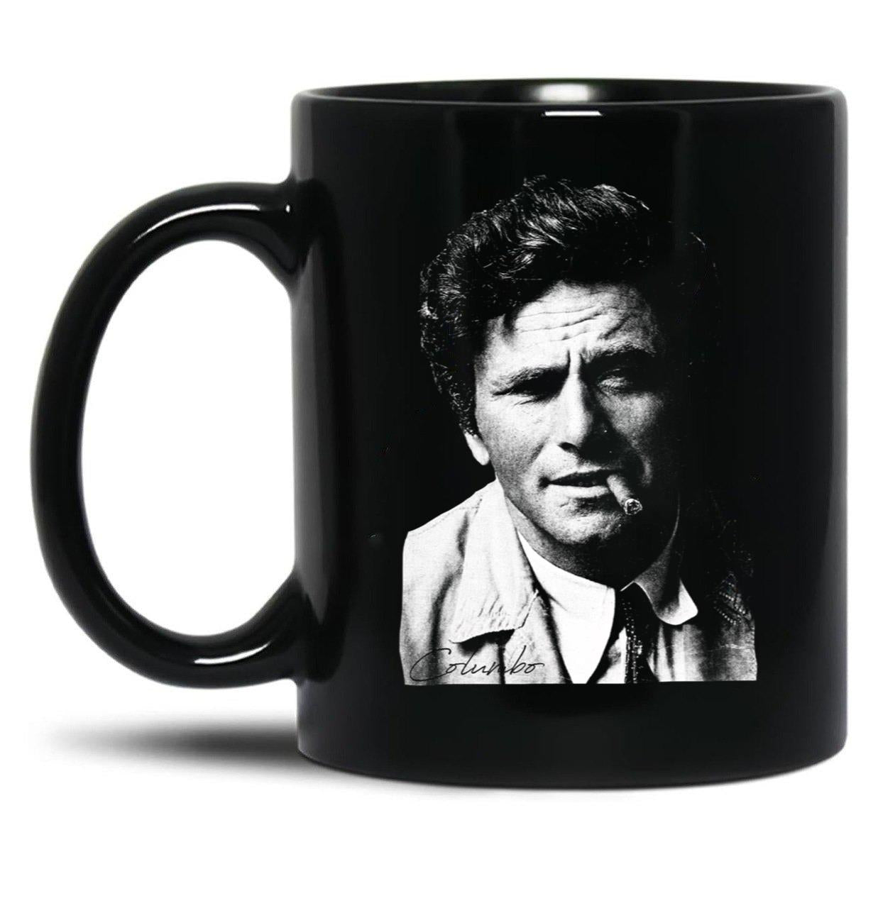 Columbo Portrait Black Coffee Mug, Gift Coffee Mug