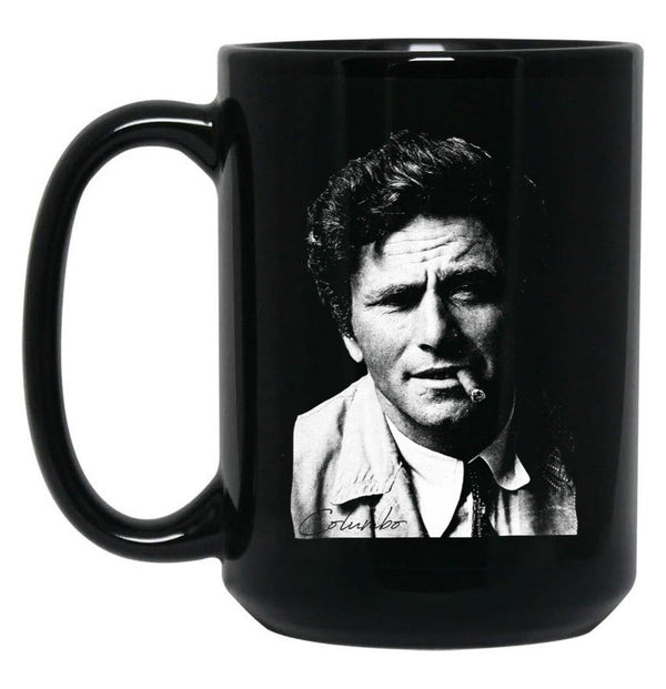 Columbo Portrait Black Coffee Mug, Gift Coffee Mug - Black