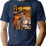 Columbo Tv Show Comic Premium Heavyweight Cotton T-Shirt - Navy