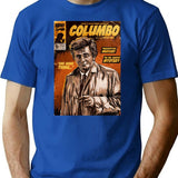 Columbo Tv Show Comic Premium Heavyweight Cotton T-Shirt - Blue