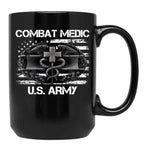 Combat Medic U.S. Army Badge Funny Military Doctor Nurse Gift Black Coffee Mug, Gift Coffee Mug