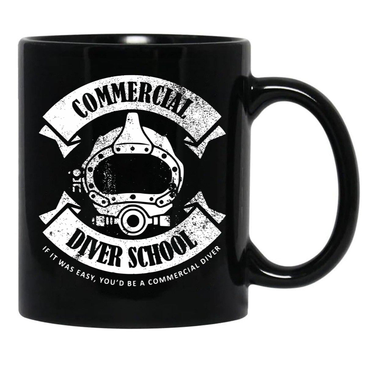 Commercial Diver School (Distressed) Black Coffee Mug, Gift Coffee Mug - Black