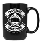 Commercial Diver School (Distressed) Black Coffee Mug, Gift Coffee Mug
