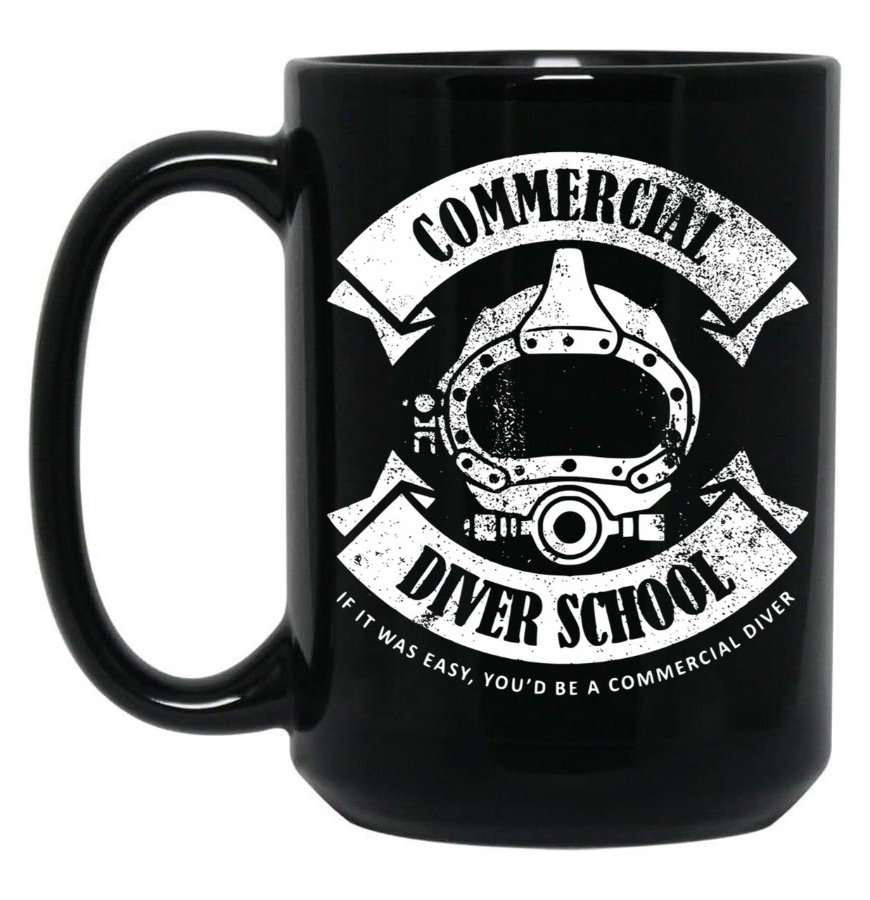 Commercial Diver School (Distressed) Black Coffee Mug, Gift Coffee Mug