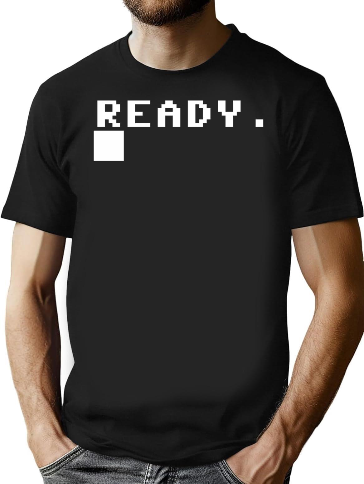 Commodore 64 Ready Prompt C64 T-Shirt for Men & Women, T-Shirts Graphic Tee - Black