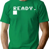 Commodore 64 Ready Prompt C64 T-Shirt for Men & Women, T-Shirts Graphic Tee - Green