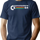 Commodore 64 Retro Computer Distressed T-Shirt for Men & Women, T-Shirts Graphic Tee - Navy