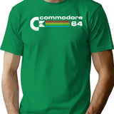 Commodore 64 Retro Computer Distressed T-Shirt for Men & Women, T-Shirts Graphic Tee - Green