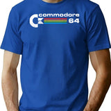 Commodore 64 Retro Computer Distressed T-Shirt for Men & Women, T-Shirts Graphic Tee - Blue